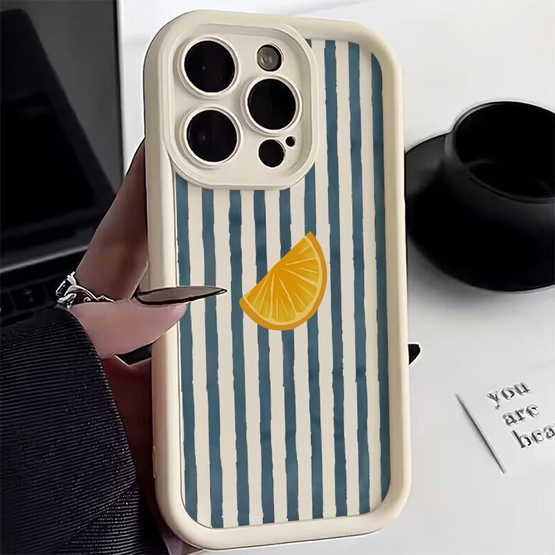 Xiaomi Redmi Note 13 - Gestreept Citroenschijfje Patroon Telefoonhoesje Voor Xiaomi