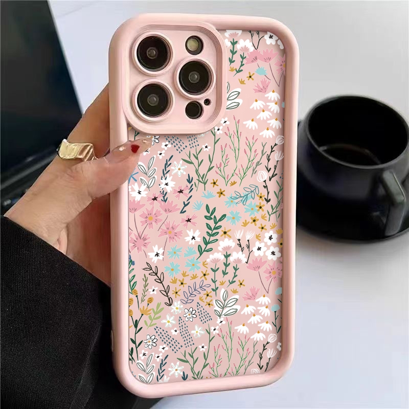 Xiaomi Redmi Note 13 - Roze hoge bamboe bloemenpatroon iPhone hoesje