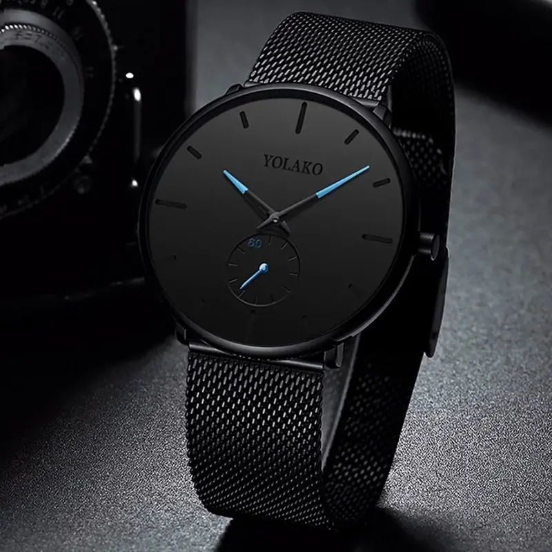 Stainless Mesh Band - YOLAKO Herenmode Minimalistische Horloges Mannen Business