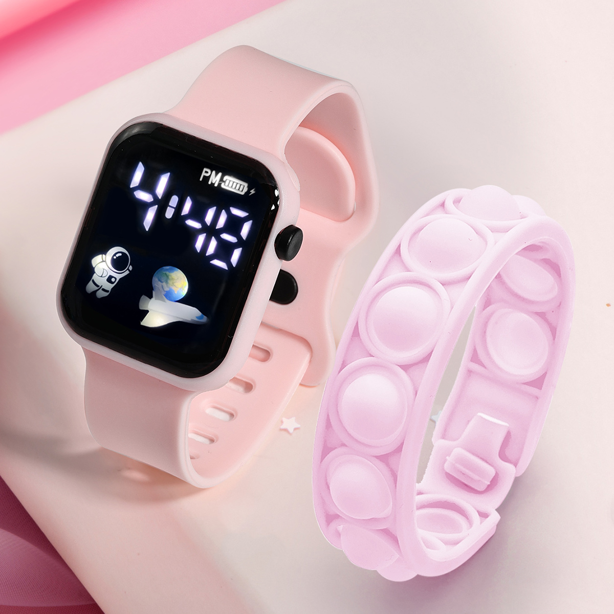 Smartwatch Icon - 2 Stuks Kinder Slim Horloge Armband