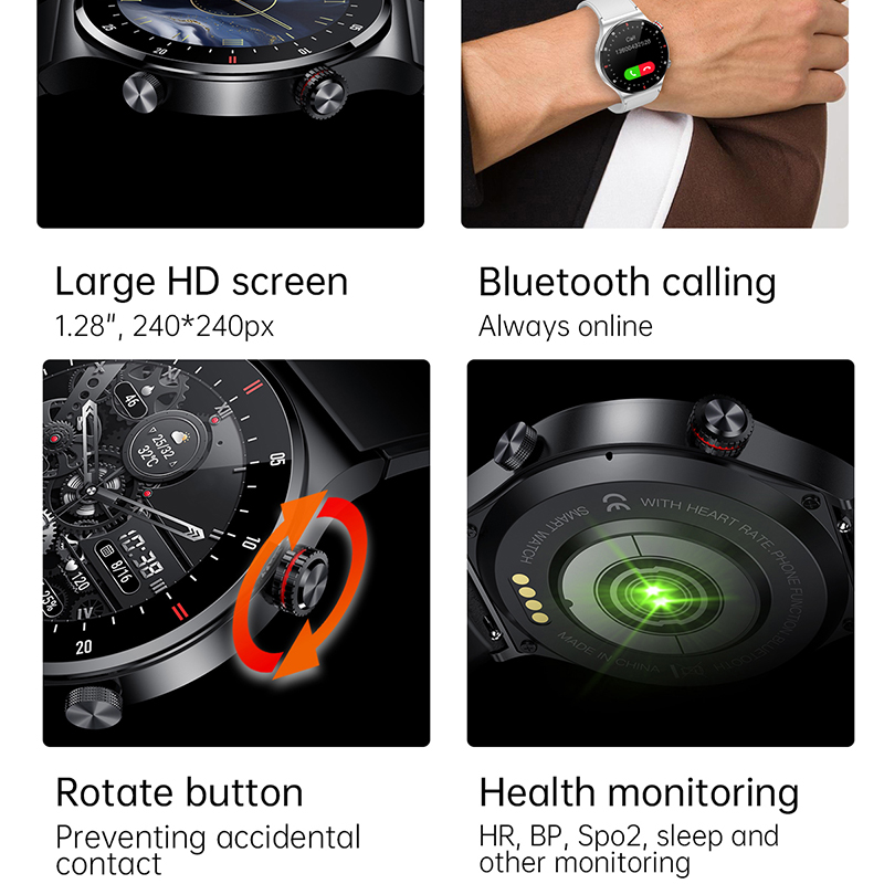 GPS ECG + PPG Bluetooth-oproep - Smartwatch Face recensie en prijs