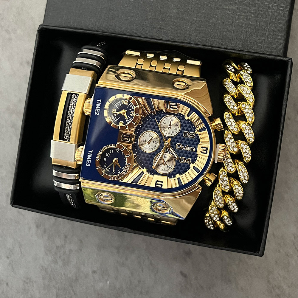 Luxe rechthoekig goud-zilveren - Smartwatch Face recensie en prijs