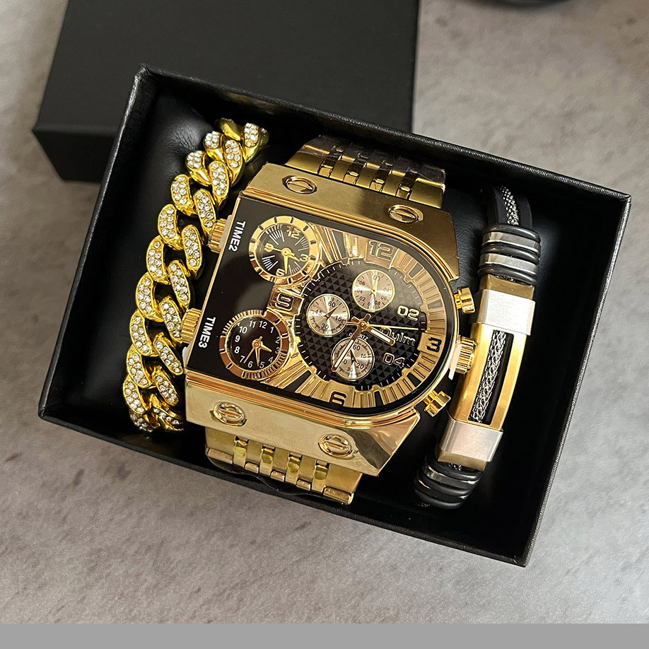 Luxe rechthoekig goud-zilveren - Smartwatch Face recensie en prijs