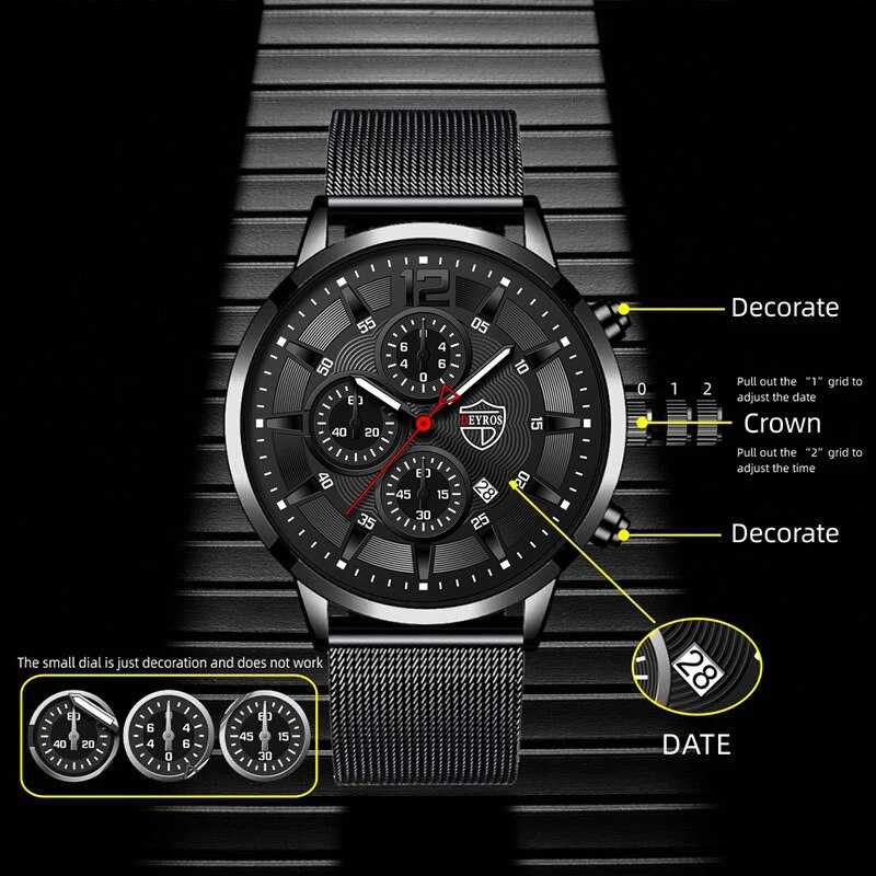 Deyros Heren Mode Minimalistis - Stainless Mesh Band recensie en prijs