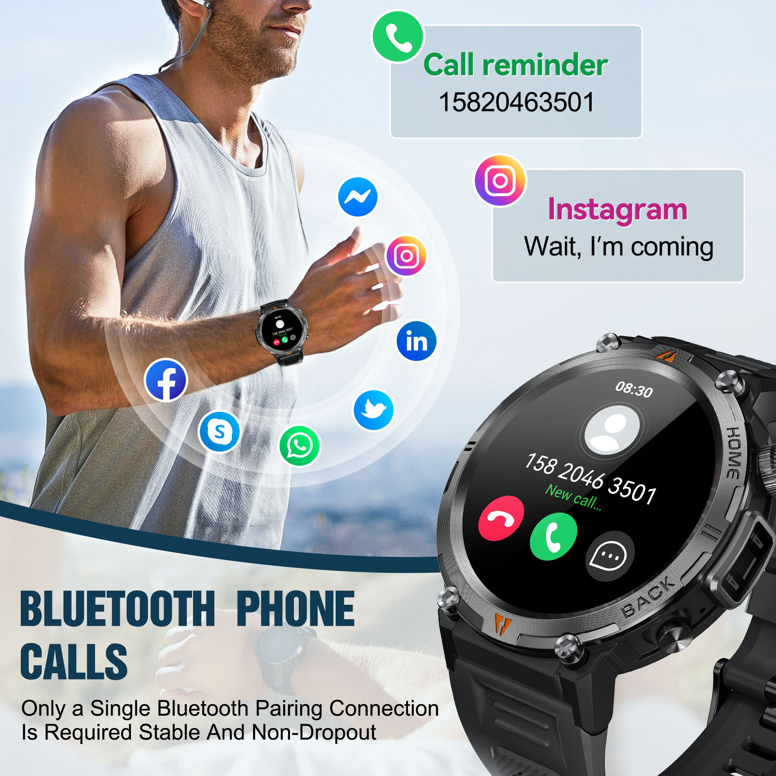 EIGIIS KE3 Bluetooth Oproep Sm - Smartwatch Face recensie en prijs