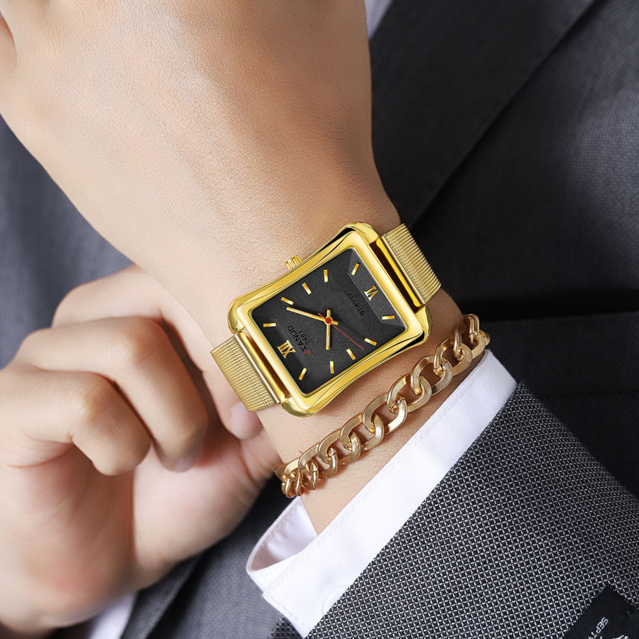 2024 Nieuwe Trendy Heren Vierk - Stainless Mesh Band recensie en prijs